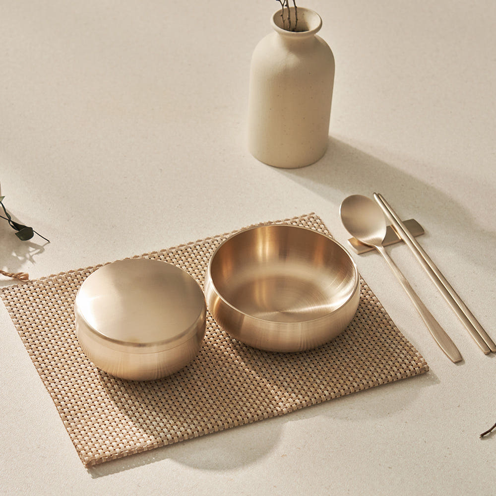 1-person Dameun Ok (jade-green) single dining set with spoon and chopstick set