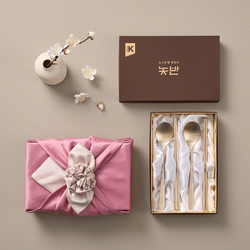 Royal court 2-person spoon and chopstick premium gift set (bulk price, 20+ sets)