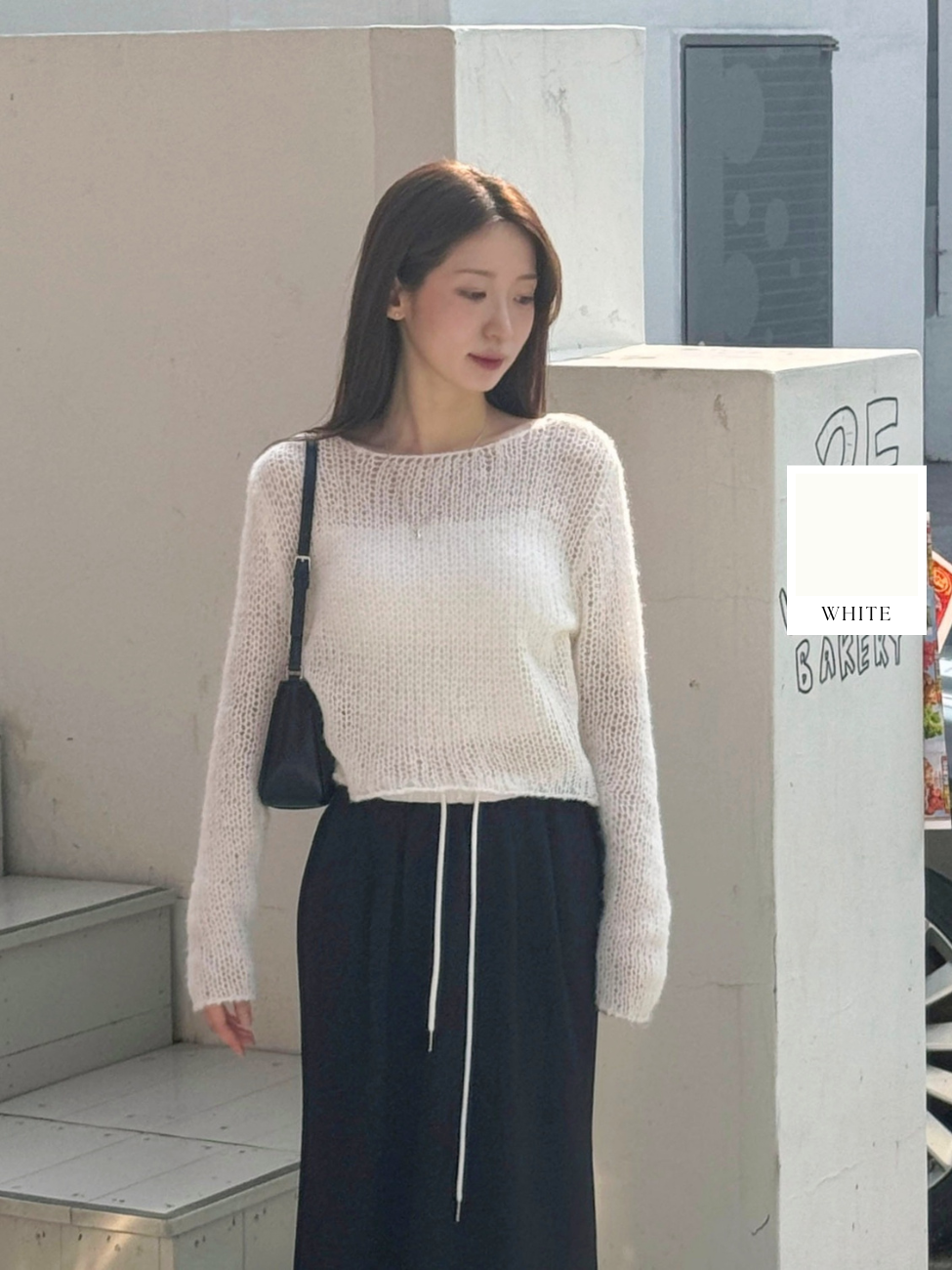クロップドシアーニット 2color - onbesell クロップドシアーニット 2color - onbesell