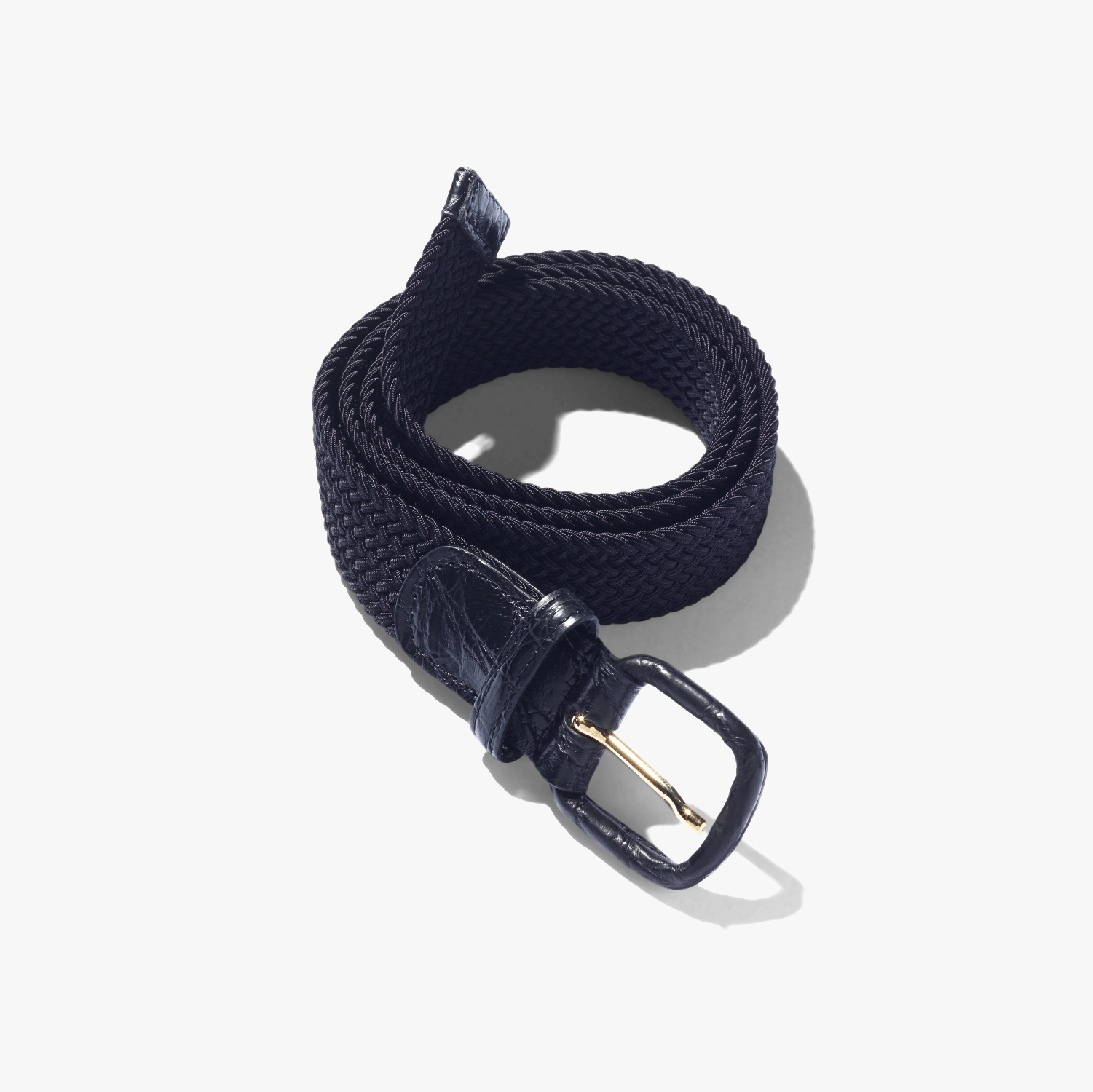 ELASTIC WOVEN BELT 3cm (CROCODILE) BLACK