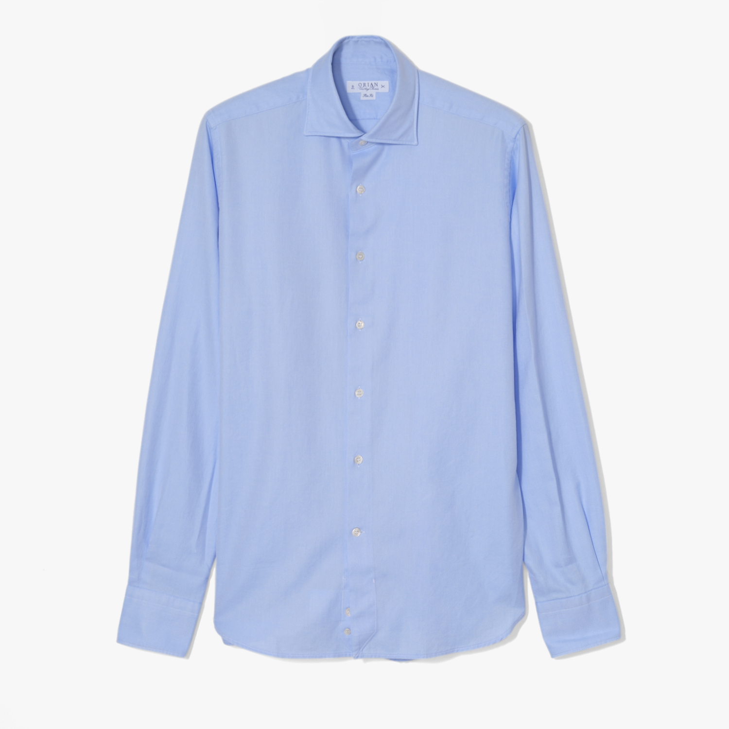 (ST)SLIM WASHED DIAGONAL SHIRT LIGHT BLUE