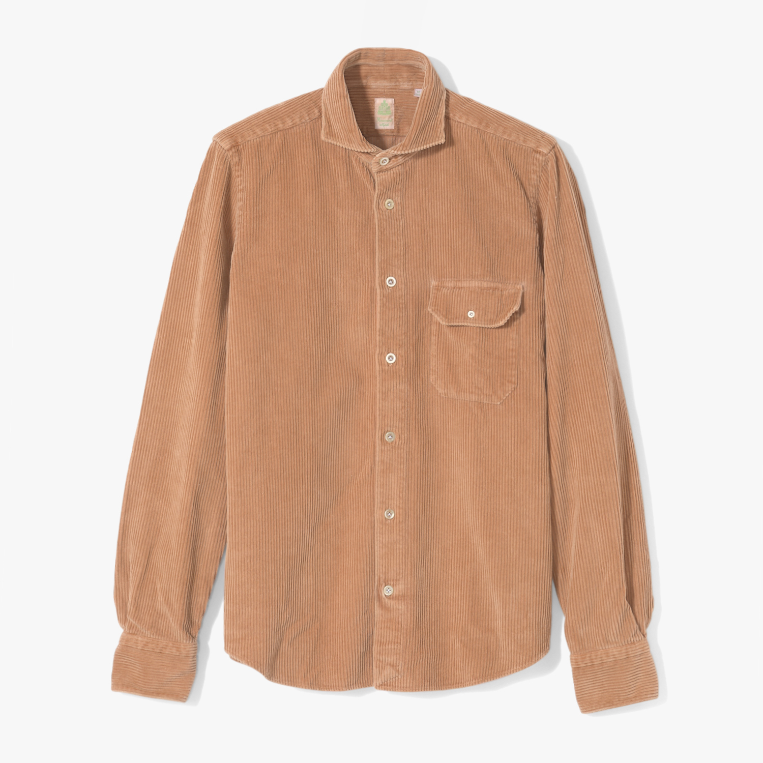 GARMENT DYED CORDUROY SHIRT RUST