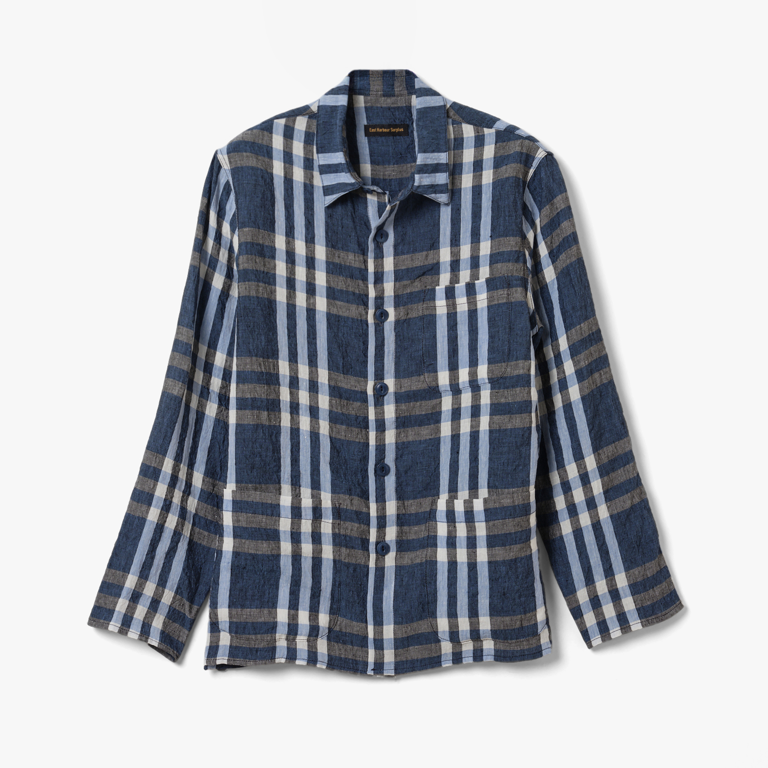 east harbour surplus palm 85 jacket seersucker white blue