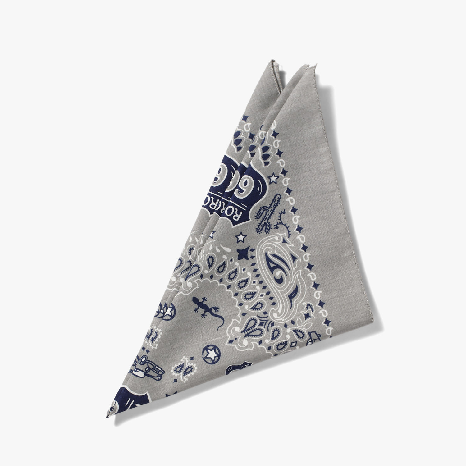 NOVELTY BANDANNA (ROUTE 66) GRAY