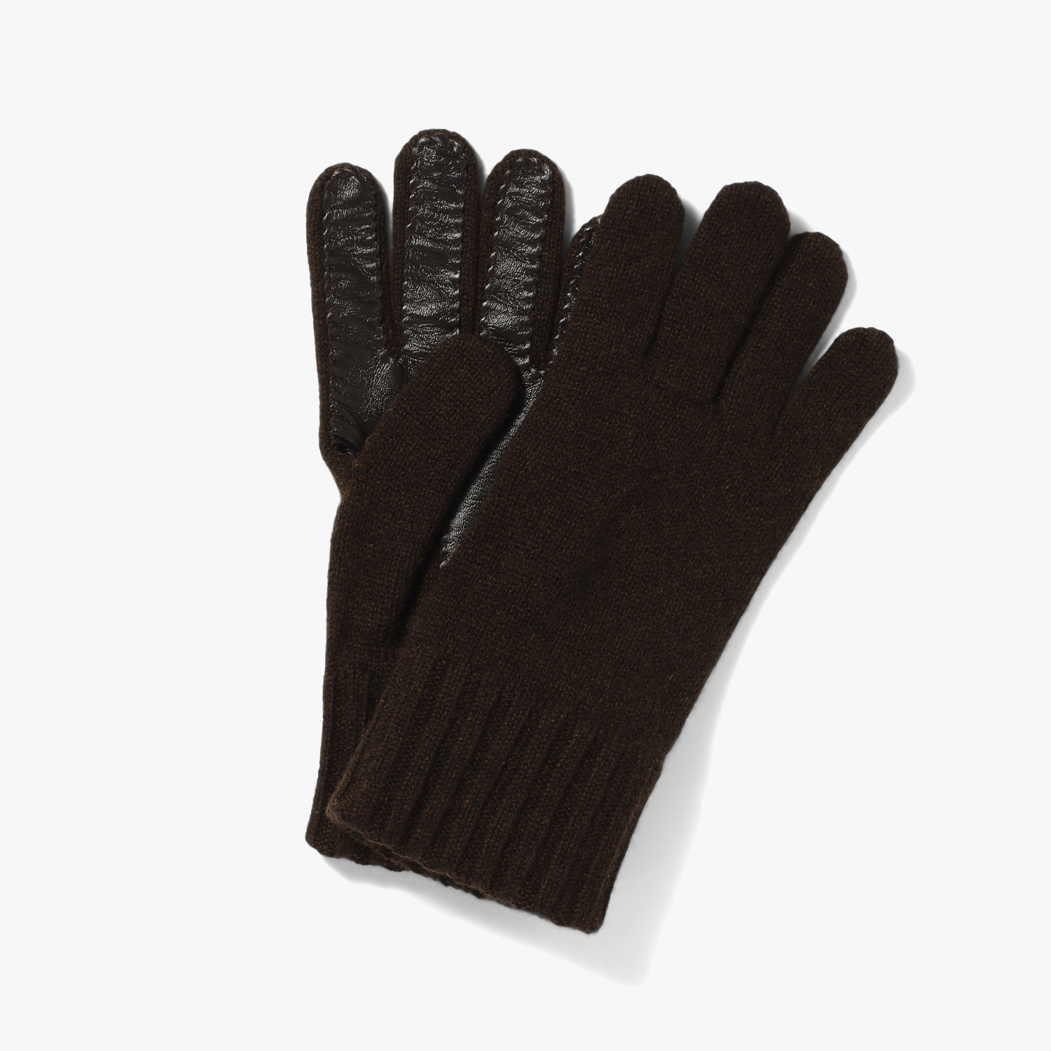 CASHMERE (NAPPA TOUCH) GLOVES DARK BROWN