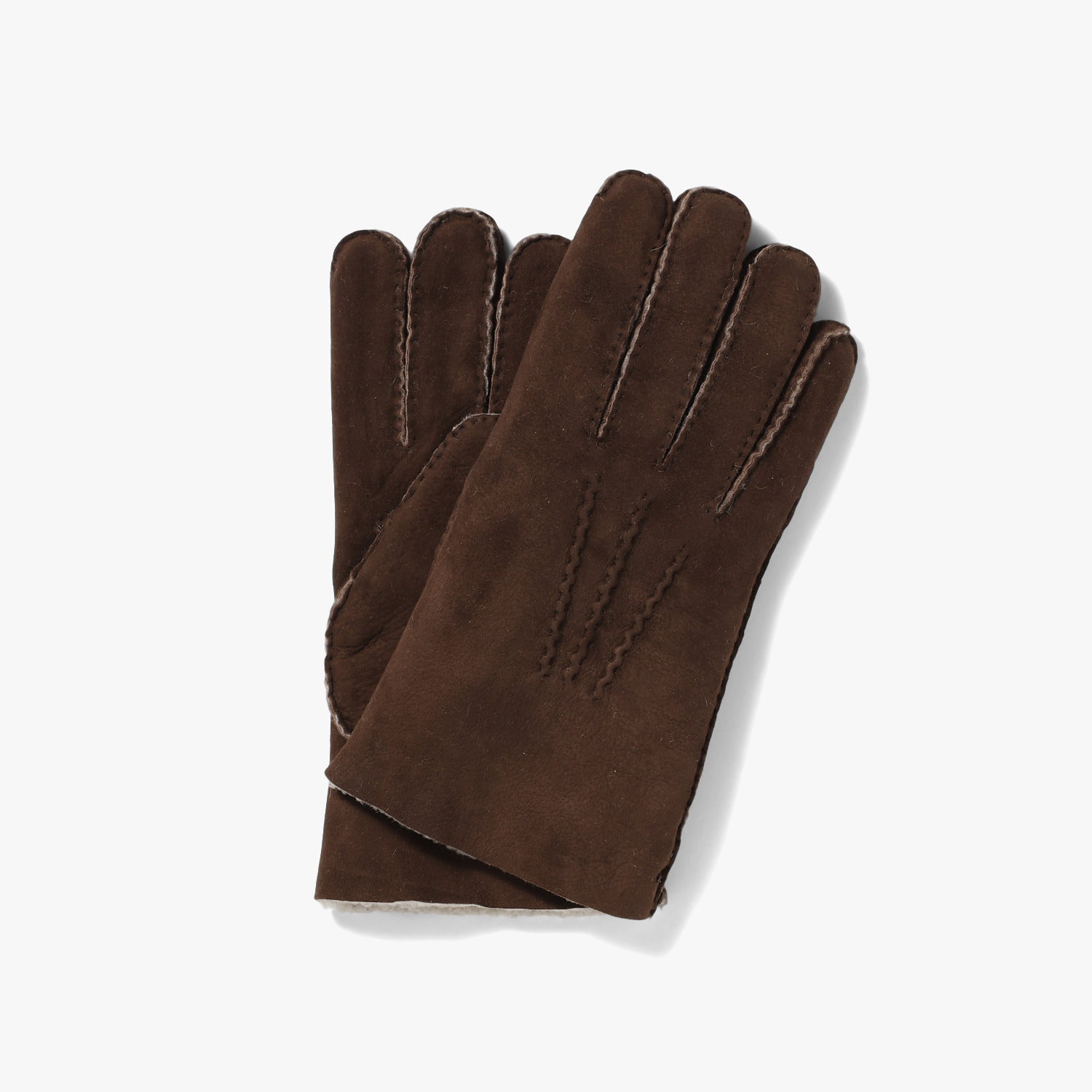 HAND SEWN SHEARING GLOVES DARK BROWN