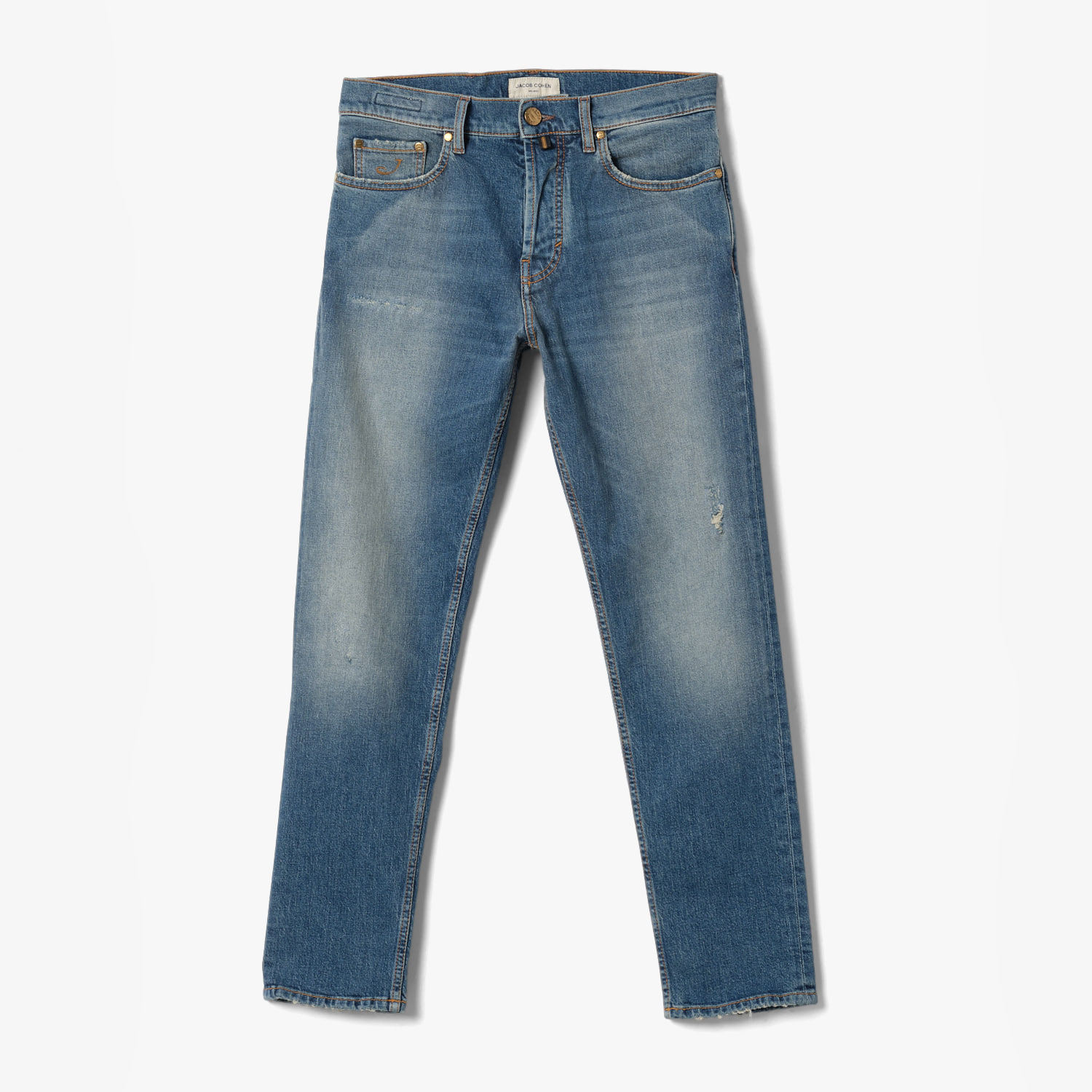 PANT 5 PKT CROPPED REGULAR FIT WASHED BLUE