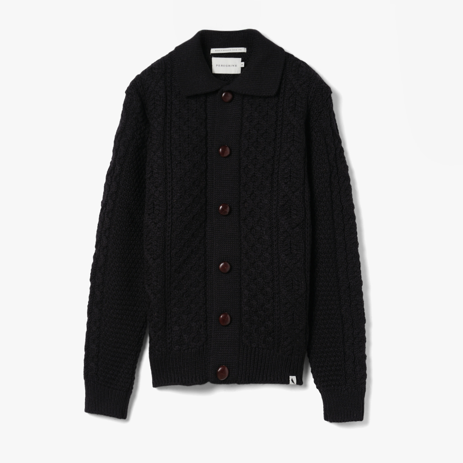 HUDSON ARAN CARDIGAN BLACK
