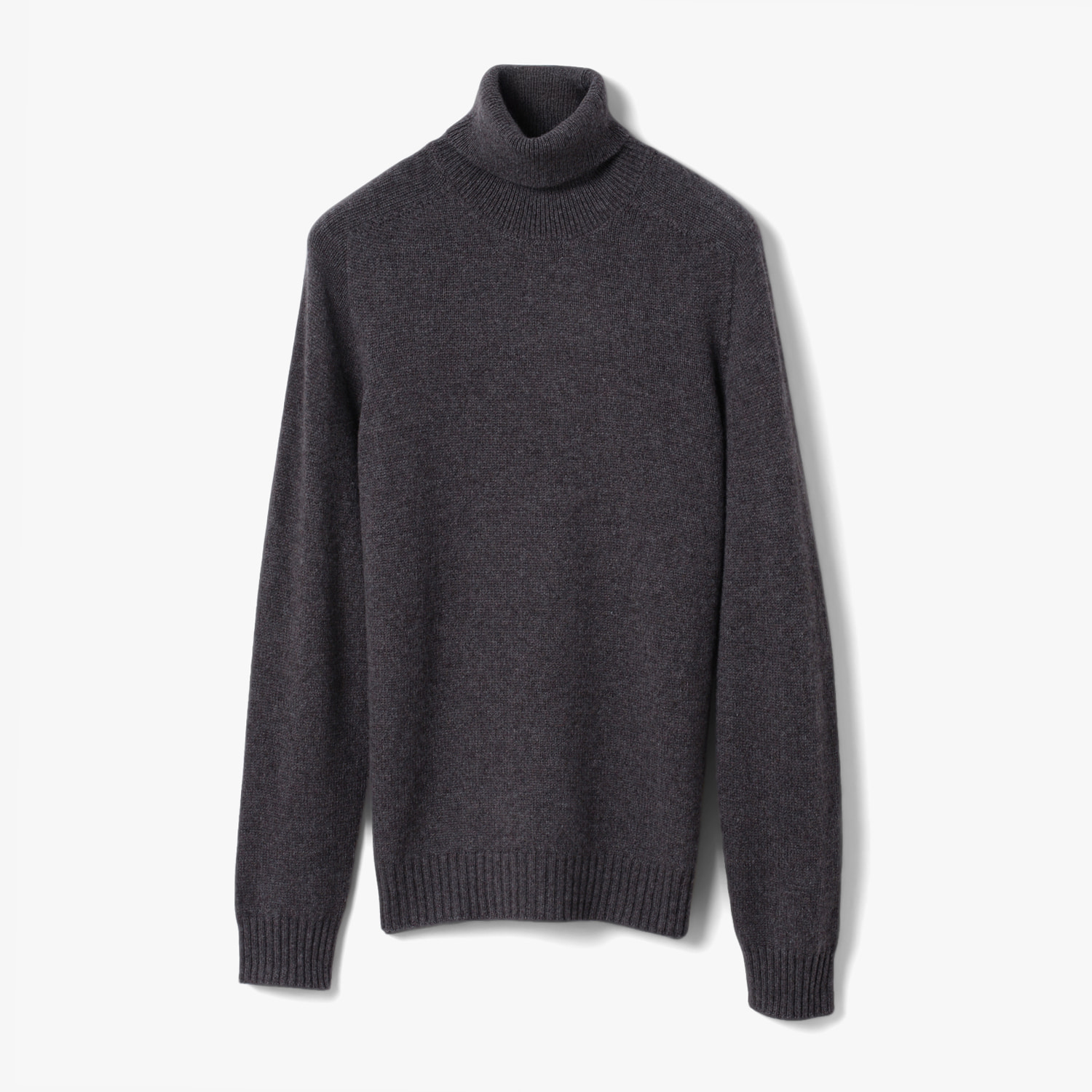 KNIT LS TURTLENECK SWTR CHARCOAL GRAY
