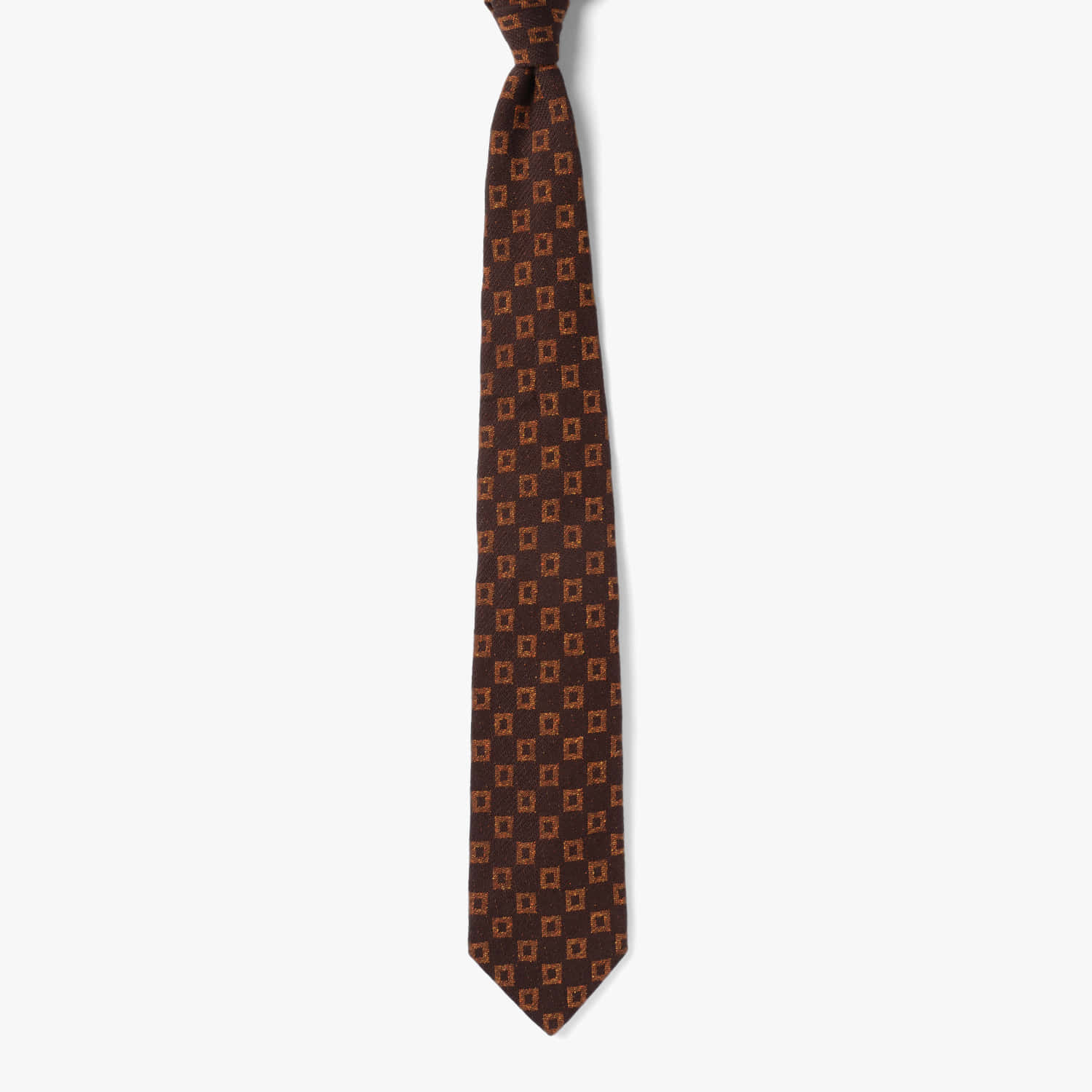 SQUARE PATTERN TIE 2 BROWN CIGAR