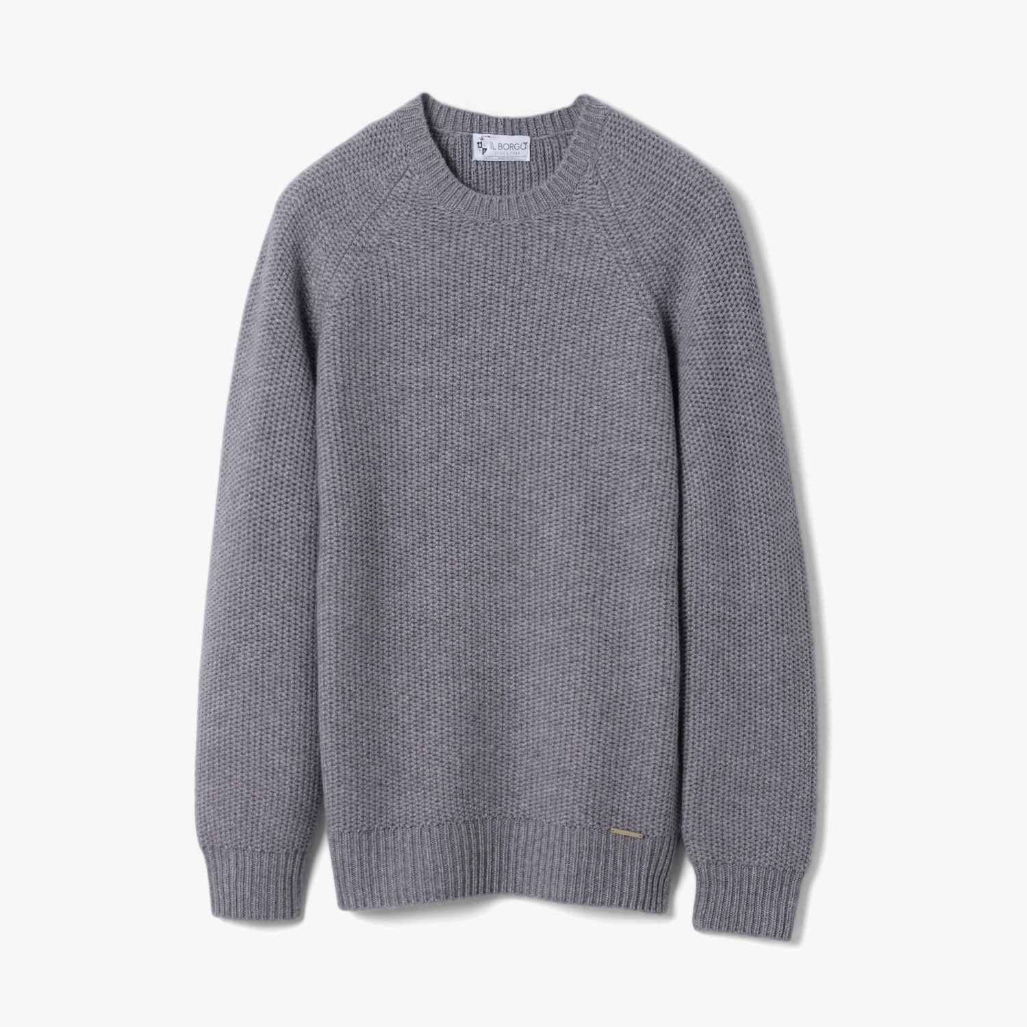 CASHMERE RAGLAN SWEATER LIGHT GRAY