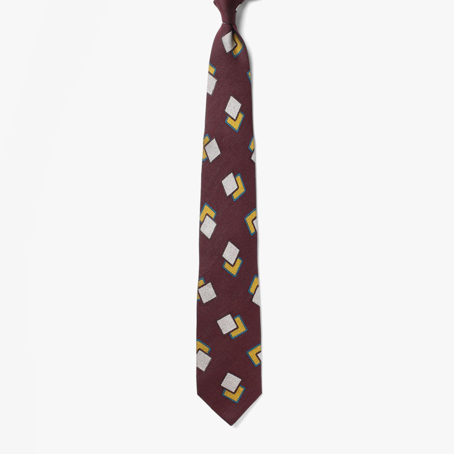GEOMETRIC PATTERN TIE 8 BORDO