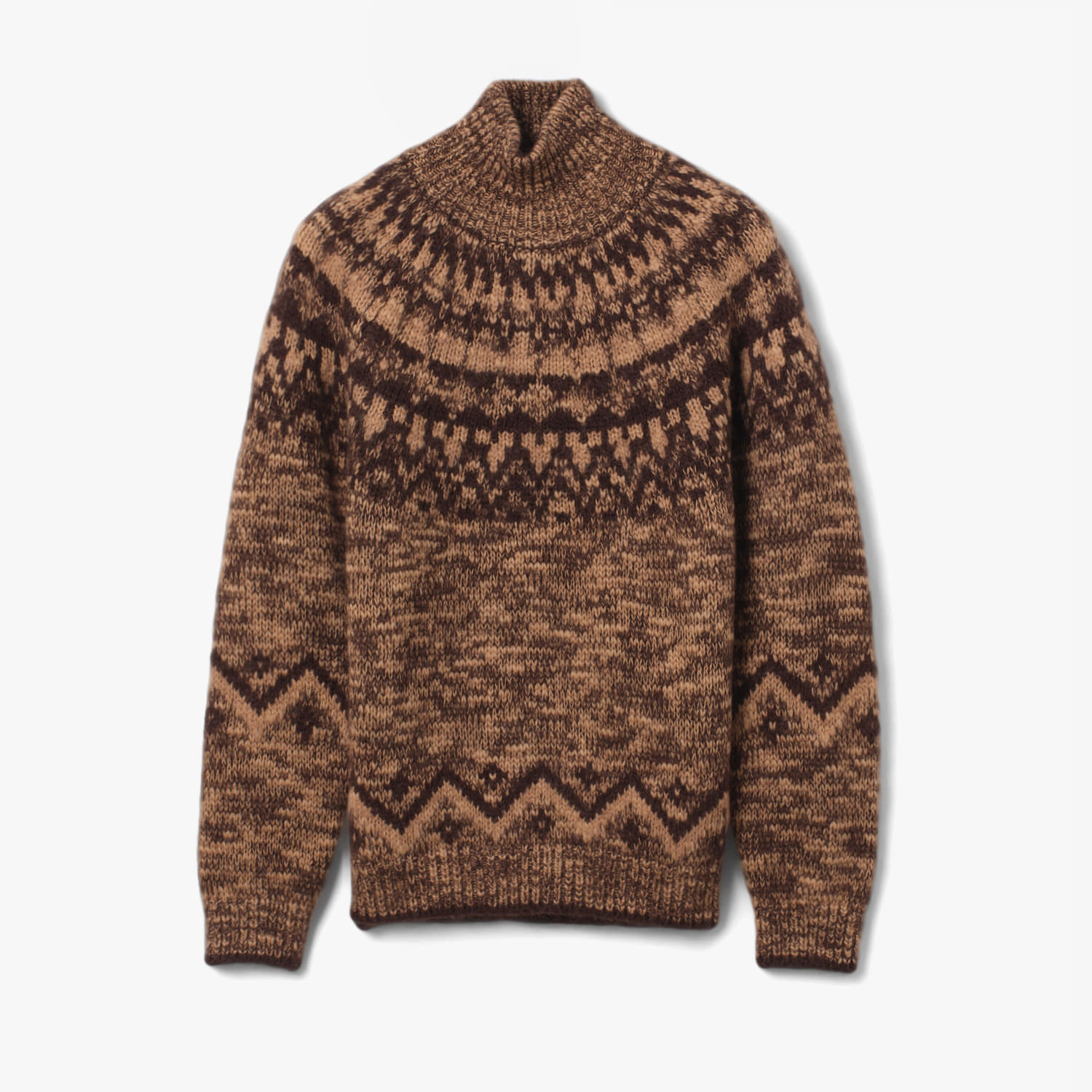 MOHAIR NORDIC TURTLE NECK BROWN