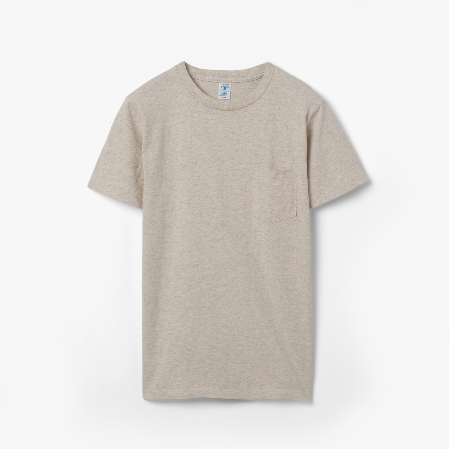 SHORT SLEEVE CREW NECK TEE W/POCKET (2 SHIRTS PAC) OATMEAL