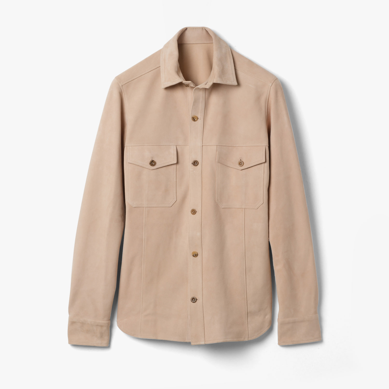 SUEDE ICONIC SHIRT SKIN BEIGE
