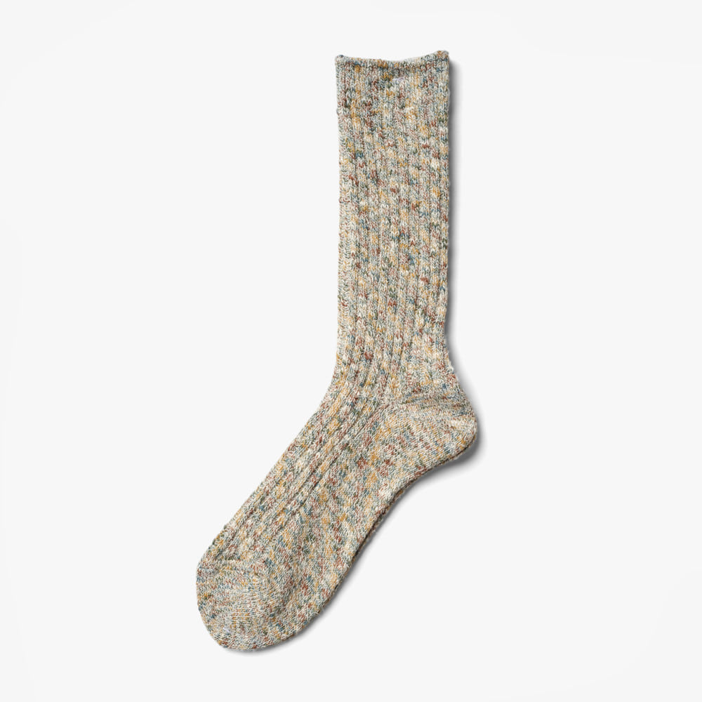 HOMESPUN ART YARN CREW SOCKS KHAKI