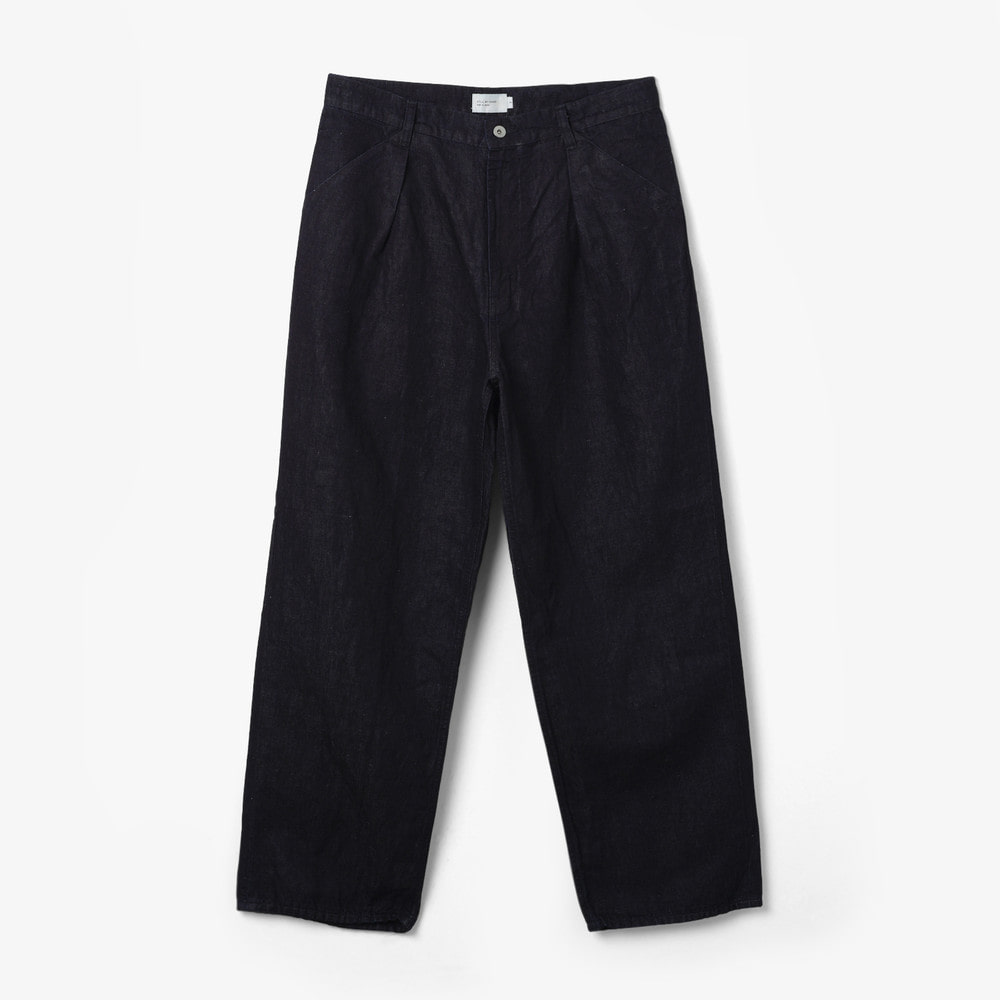 HEMP MIXED DENIM PANTS DARK NAVY