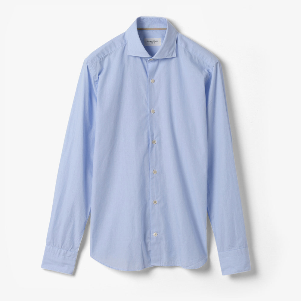 REGULAR FIT COTTON SHIRT(MICROSTRIPE) LIGHT BLUE