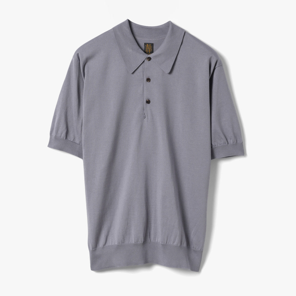 CARIBBEAN SEAISLAND COTTON POLO GRAY BLUE
