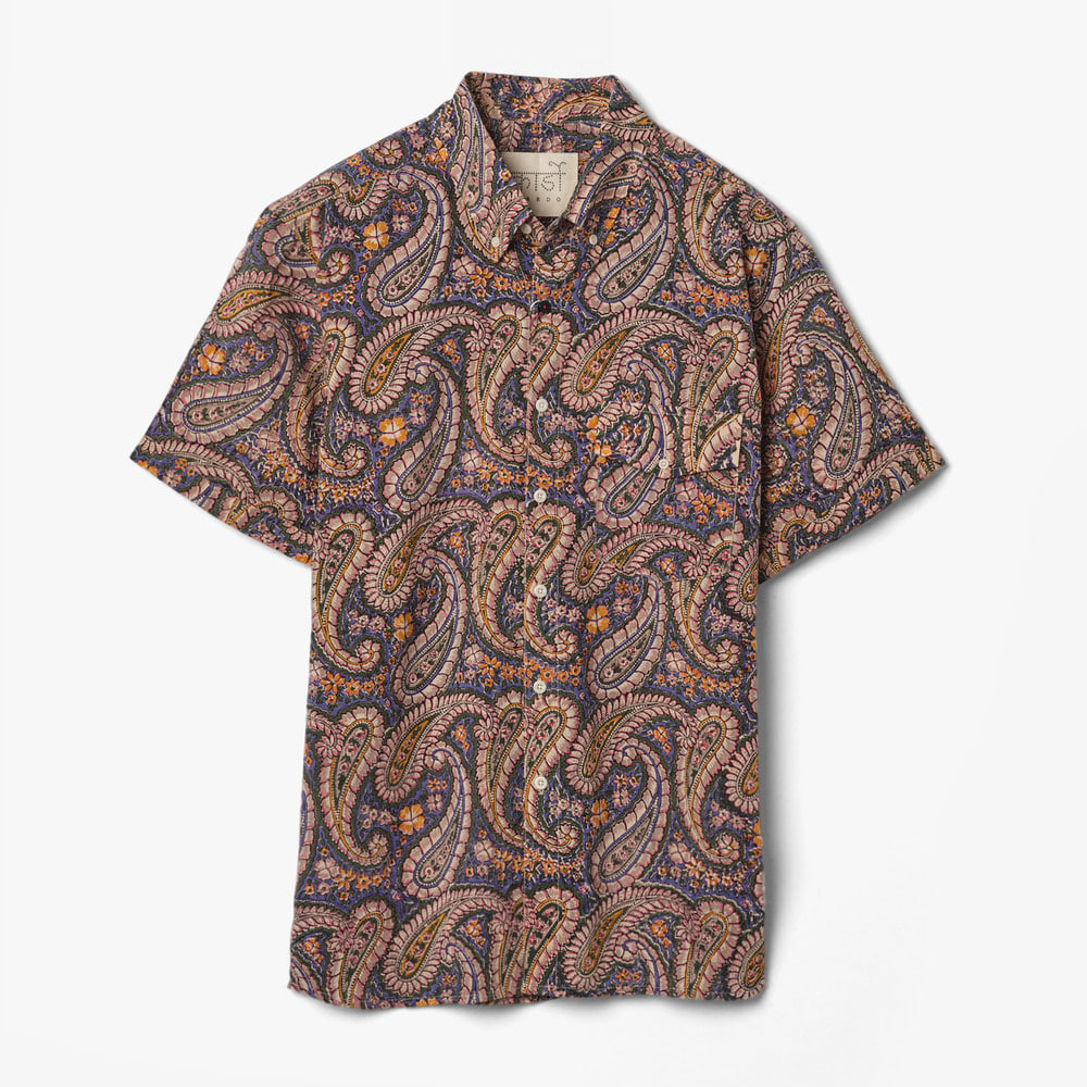 RON BUTTON DOWN COLLAR SHIRT (PAISLEY) MULTI