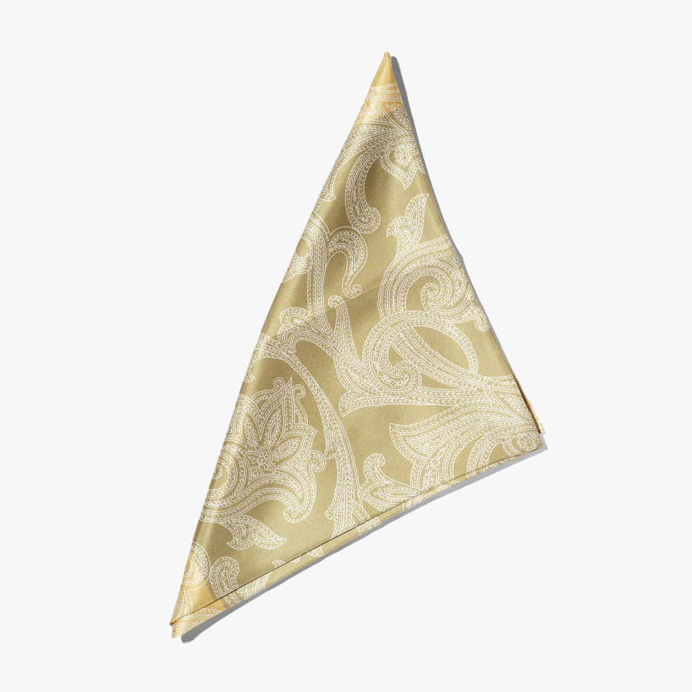 SILK BANDANA (PAISLEY) LIGHT GREEN
