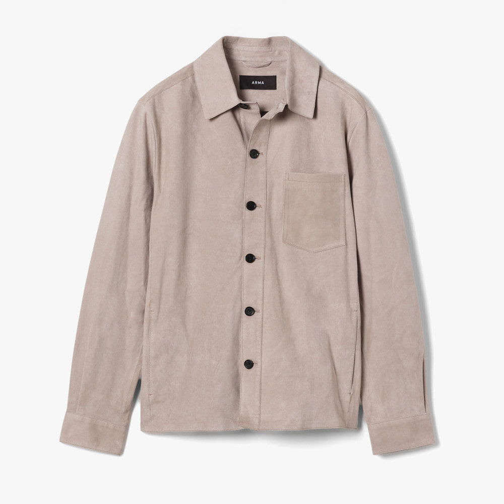 DINO LAMB SUEDE SHIRT LIGHT GRAY