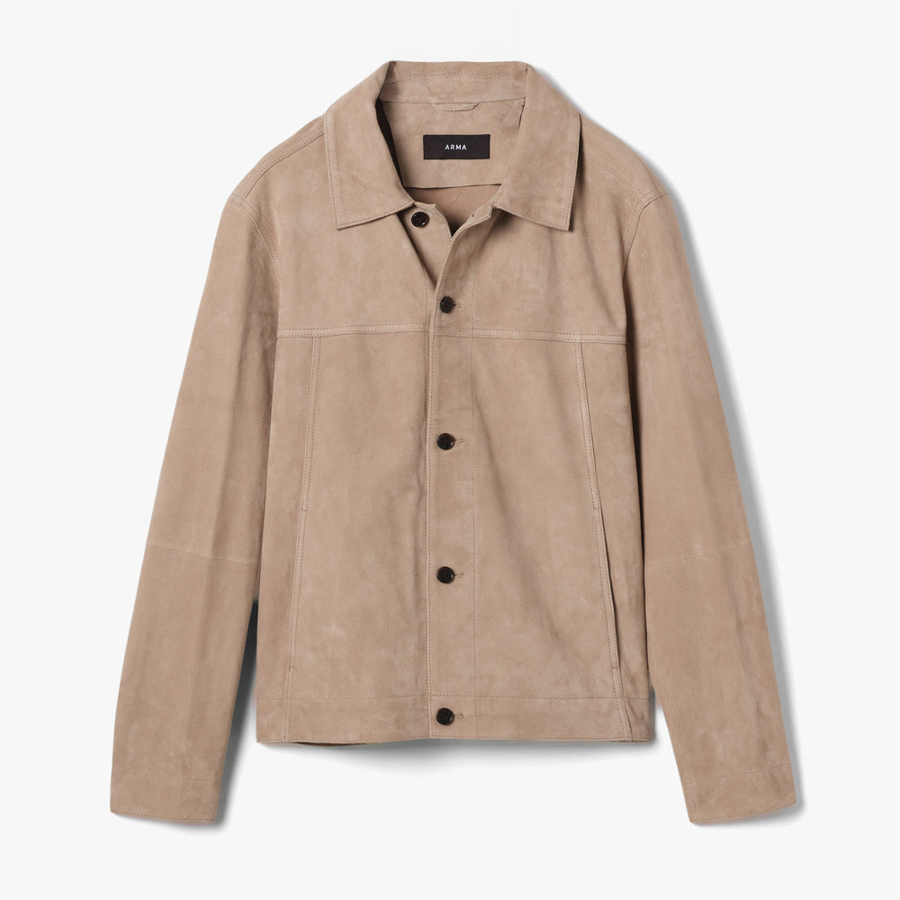JADEN GOAT SUEDE JACKET GRAY TAUPE