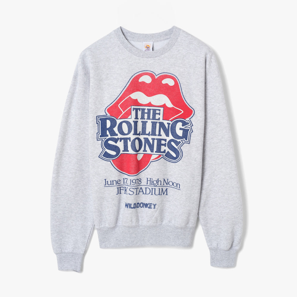 WILD DONKEY X ROLLINGSTONES CREWNECK HEATHERED GRAY - 샌프란시스코마켓