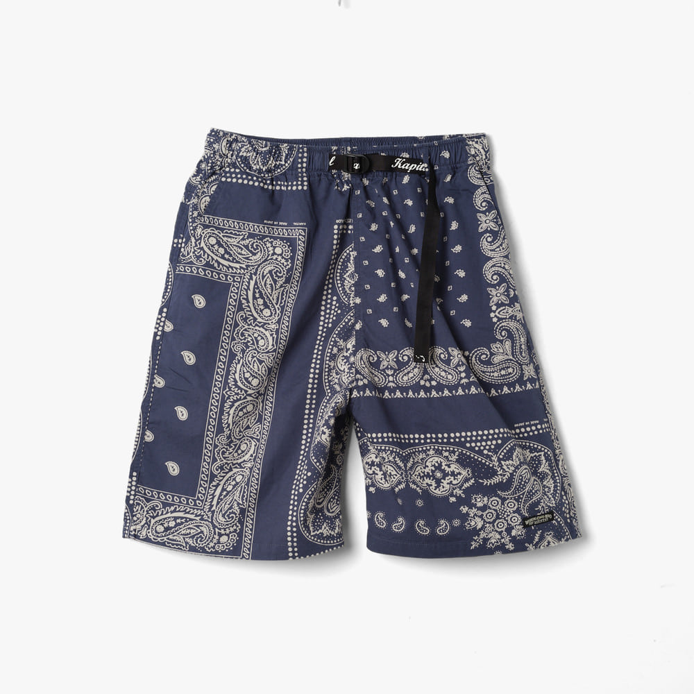 COMBED BURBERRY RAT BRAND BANDANNA PATCHWORK EASY SHORT PANTS NAVY
