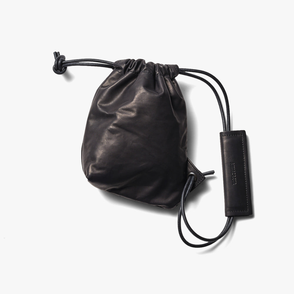 SANDWICH LEATHER LANTERN BAG (S) BLACK