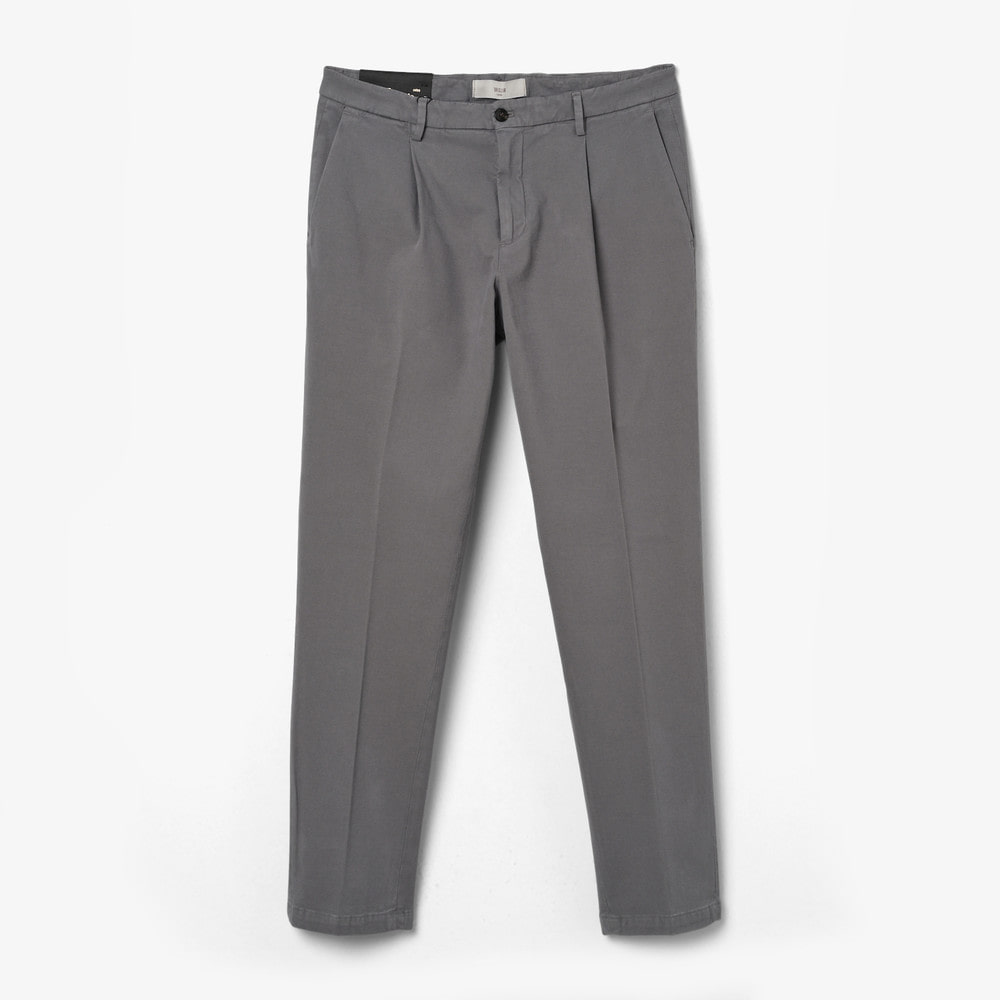 TIBERIO COTTON & LYOCELL 1PLEAT PANTS GRAY