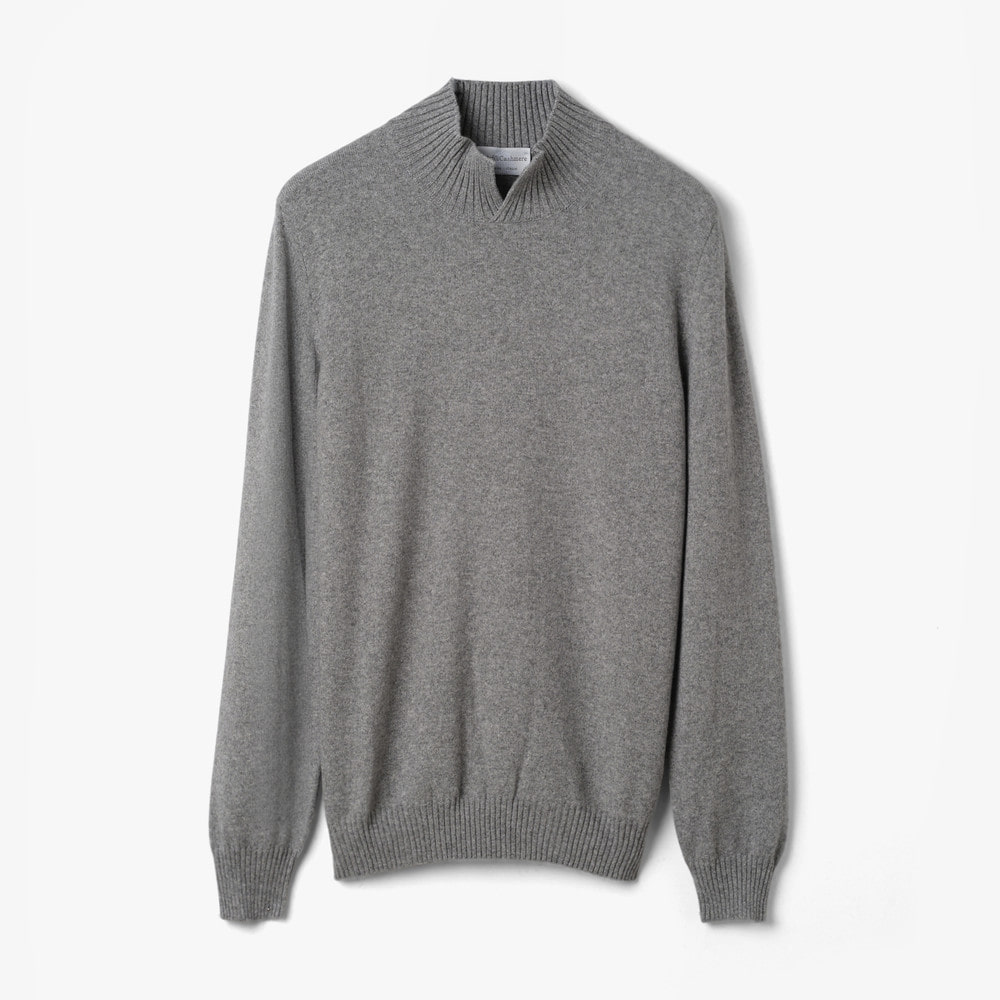 MOCK TURTLENECK SWEATER GRAY