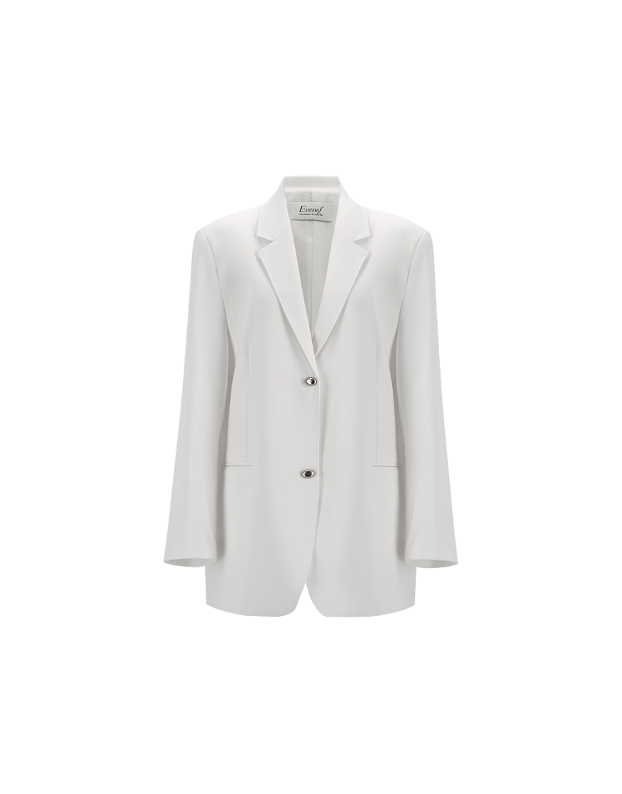 BUTTON TAILOR MAXI JACKET  IVORY