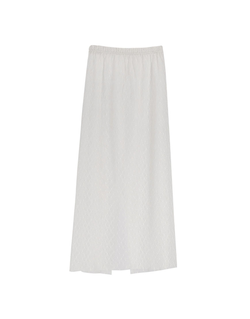 LAYERED SEETHROUGH LACE SKIRT  IVORY