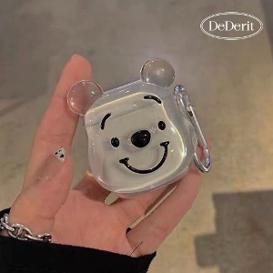 데데리트 귀여운 투명 곰돌이 푸 푸우 실리콘 에어팟 3세대 프로 키링 케이스