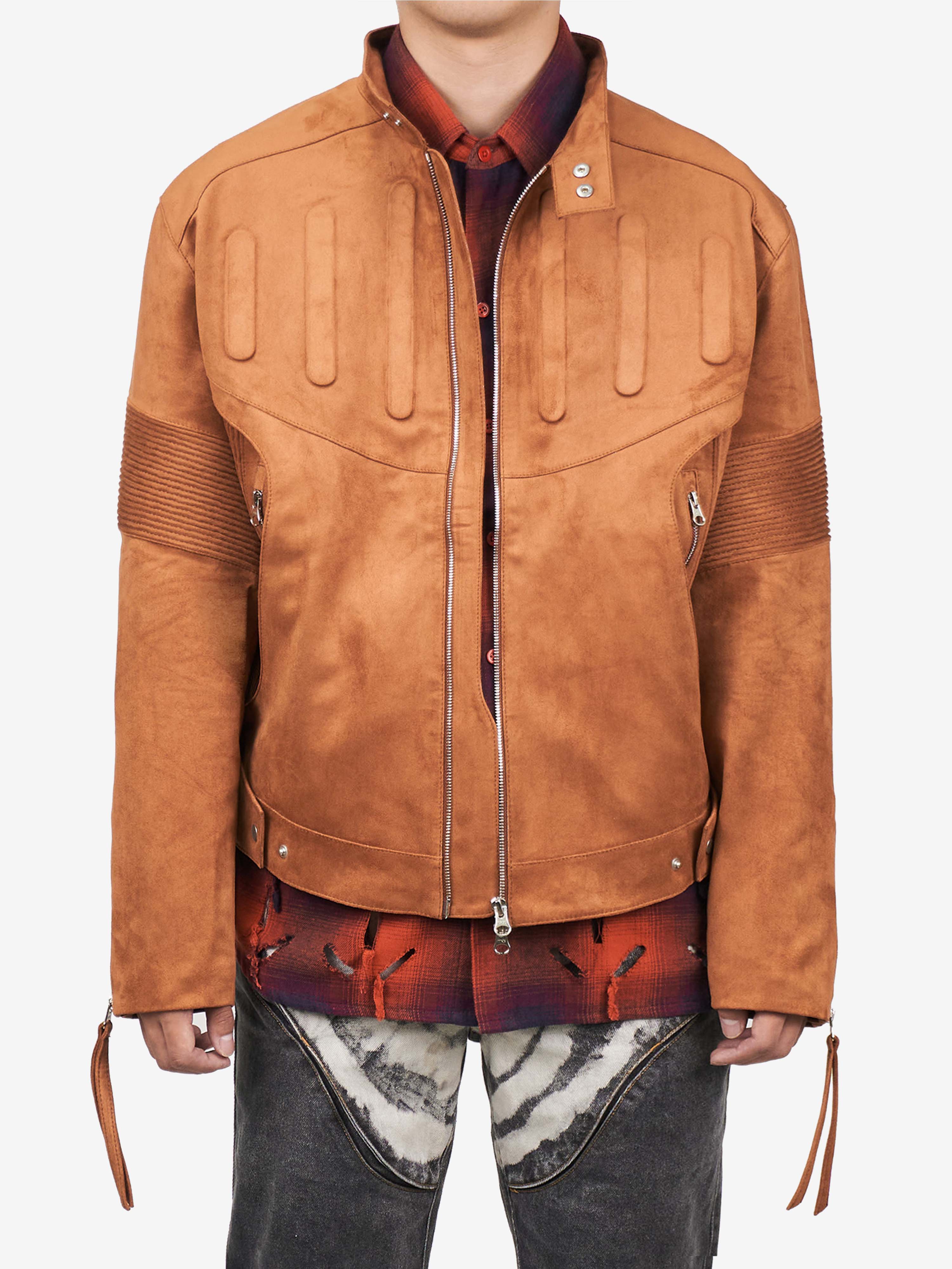 EMBOSSED LEATHER BIKER JACKET (SUEDE) (40% off, 시즌오프) - JUNTAE KIM
