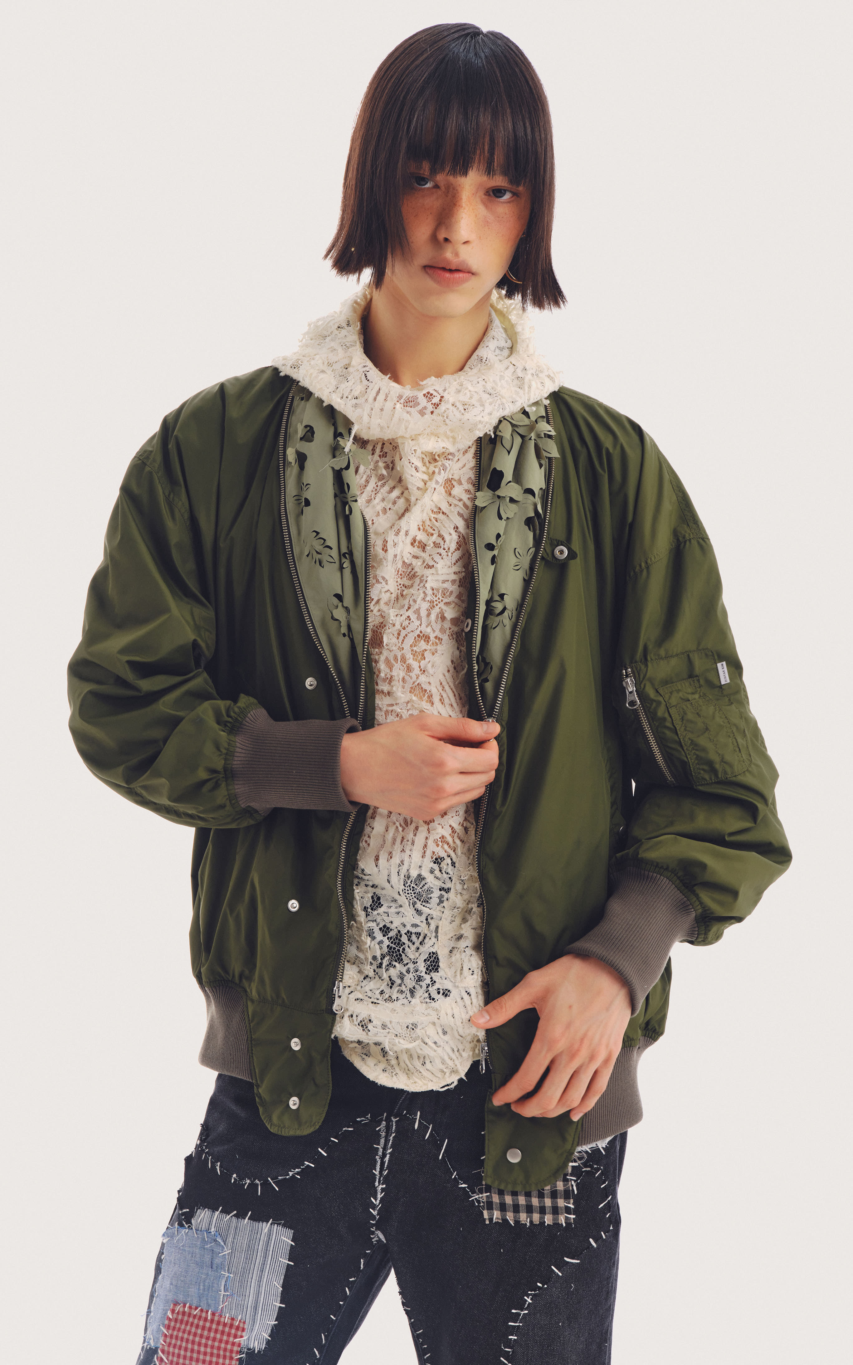EMBOSSED LEATHER BIKER JACKET (40% off, 시즌오프) - JUNTAE KIM
