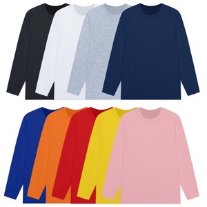 코튼 30수 무지 라운드 긴팔 티셔츠 S-3XL