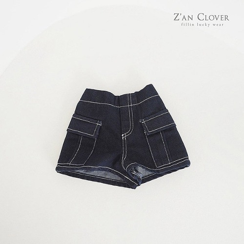 denim stitch shorts _ zan clover