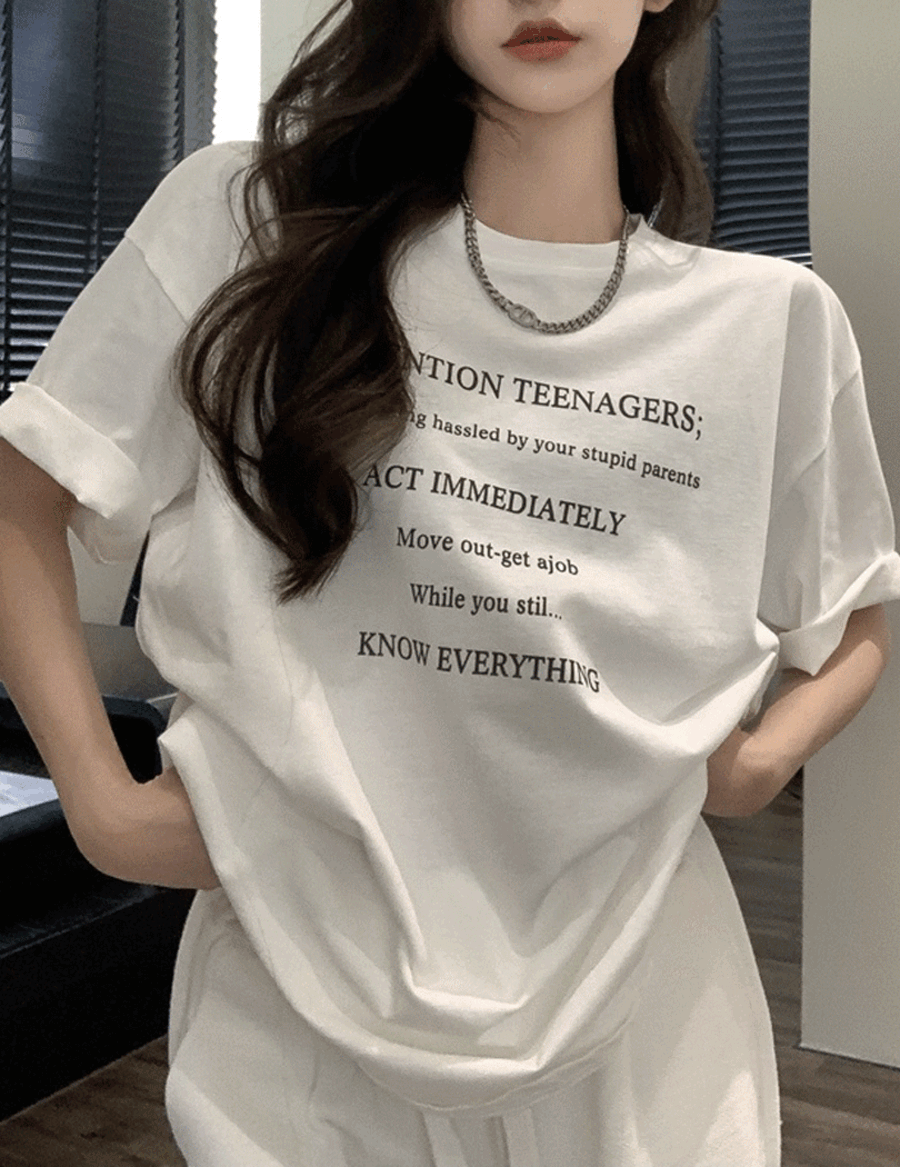 세인카 레터링 티셔츠
