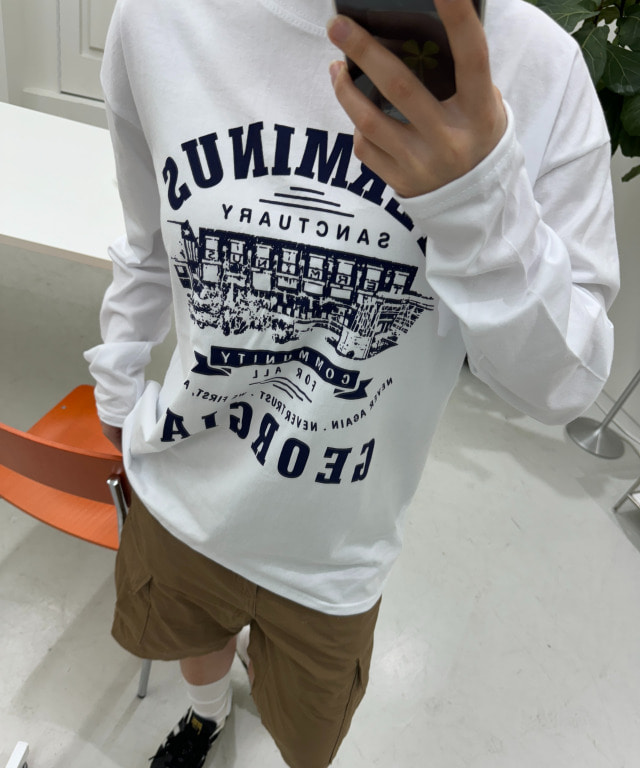 [y2k / 3 colors] Georgia Long-Sleeved Lettering Oversized Fit T-shirt
