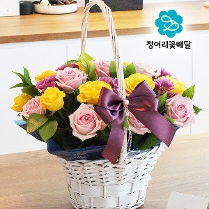 [정어리꽃배달] 일반형 러블리혼합 꽃바구니