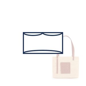 (16-13/ Loe-Square-Basket-S) Bag Organizer for Small Square Basket in raffia and calfskin