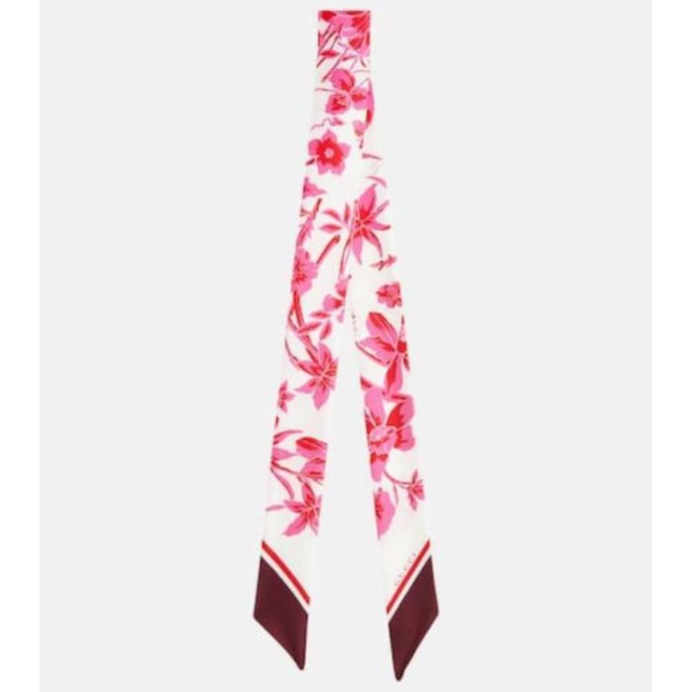 구찌 여성 스카프 숄 Floral silk scarf P00938377