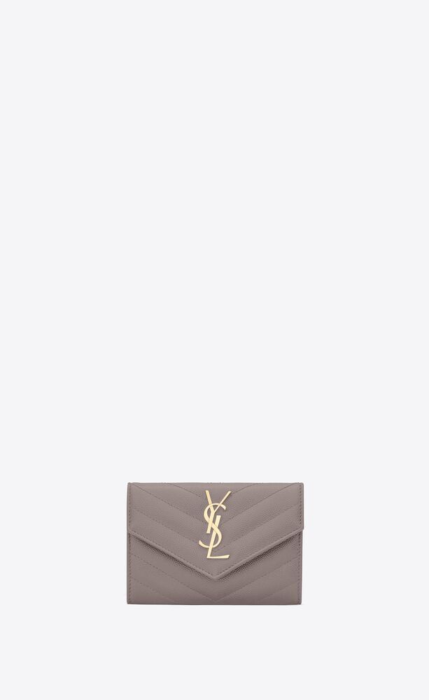 생로랑 여성 반지갑 414404BOW0J1202 cassandre matelasse small envelope wallet in grain de poudre embossed leather