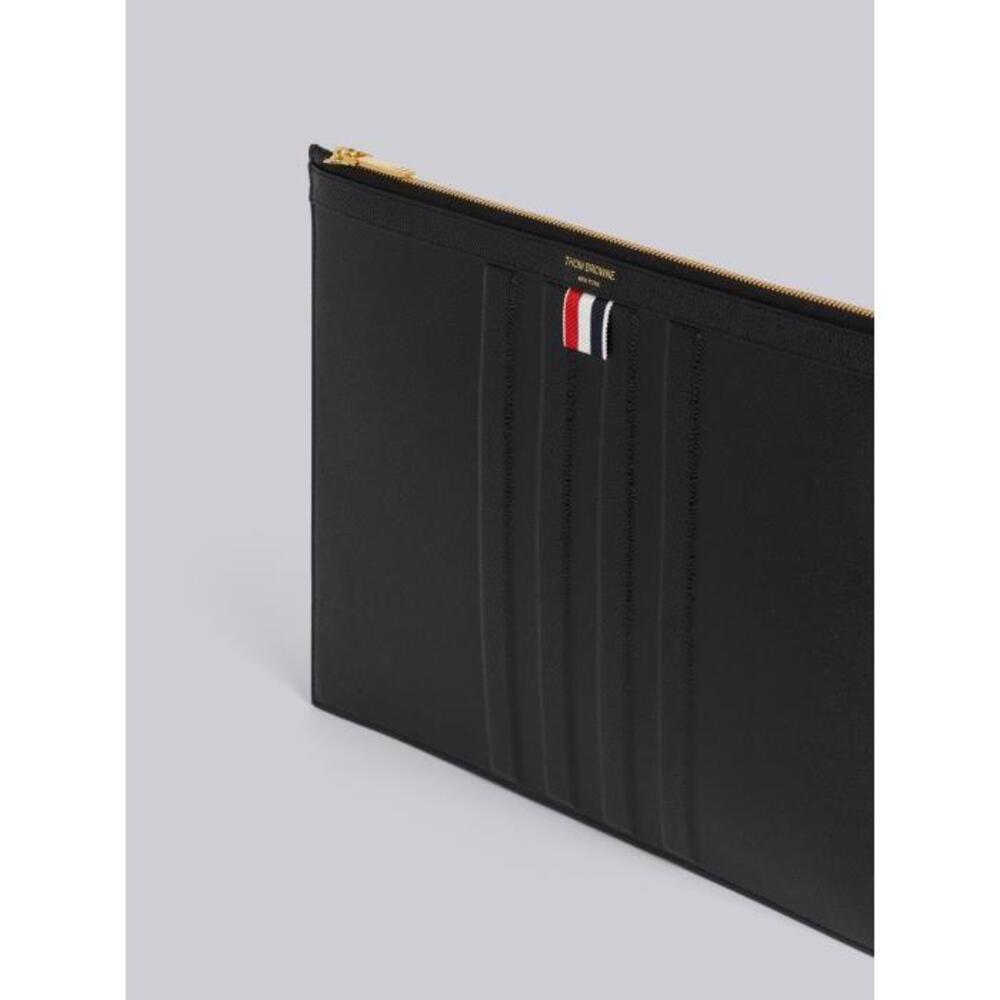 톰브라운 남성 클러치 MAC133A-00198-001 Black Pebble Grain Leather Debossed 4 Bar Medium Document Holder