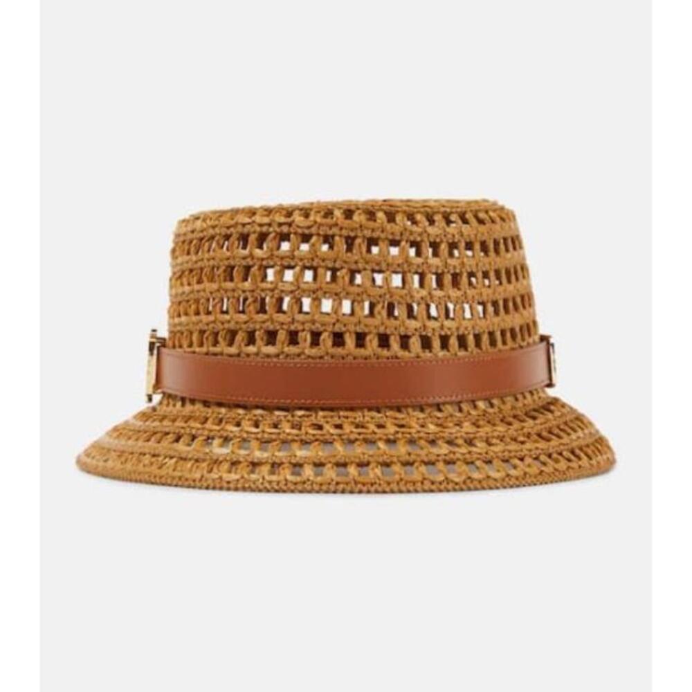 막스마라 여성 모자 Uccio crochet leather trimmed bucket hat P00887006