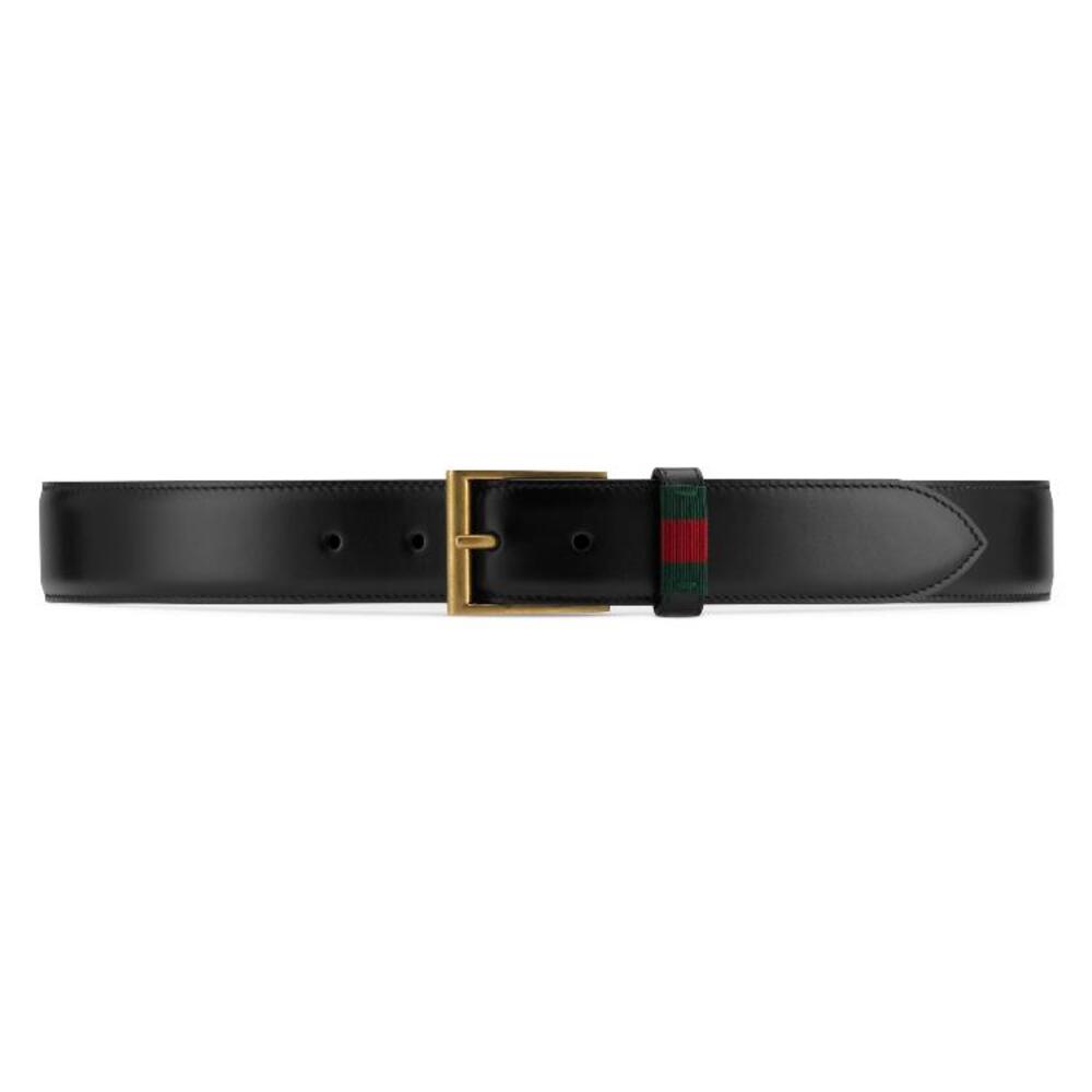 구찌 남성 벨트 495125 DT99T 1060 Leather belt with Web