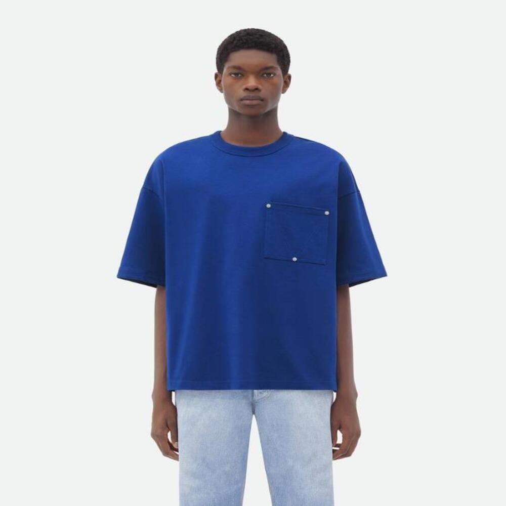 보테가베네타 남성 티셔츠 맨투맨 Jersey T Shirt With V Pocket 773598VKLZ04060