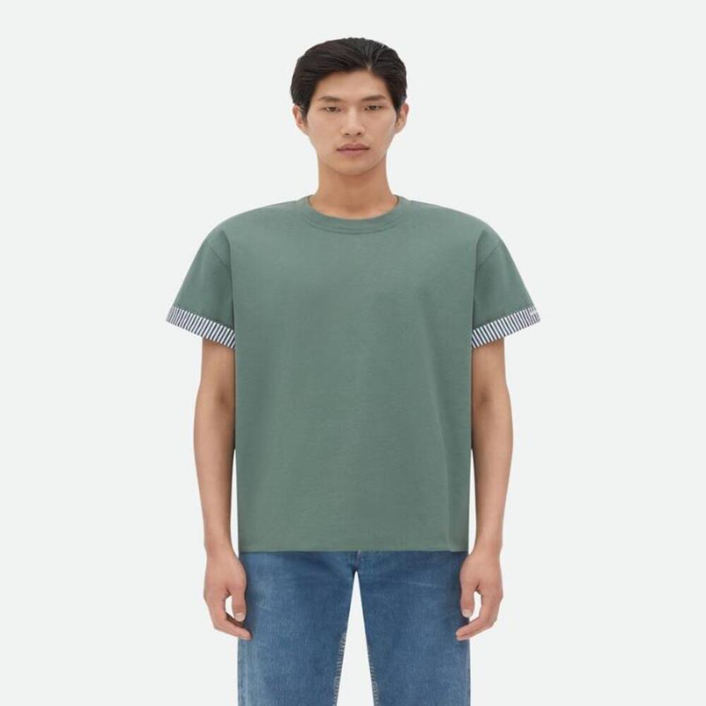 보테가베네타 남성 티셔츠 맨투맨 Double Layer Striped Cotton T Shirt 754683V39G03099